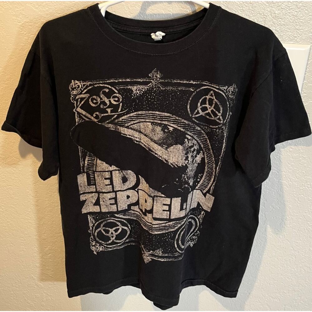 Led Zeppelin Graphic T-shirt Men Adult Medium Black Music 2011, Anvil Tag